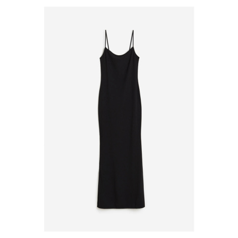 H & M - Žebrované šaty - černá