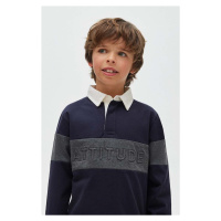 Dětské tričko s dlouhým rukávem Mayoral tmavomodrá barva, s aplikací