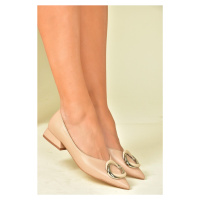 Fox Shoes Nude Low Heel Women's Casual Shoes