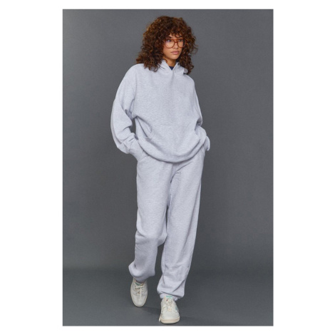 Madmext Mad Girls Gray Hooded Women's Tracksuit Set