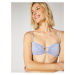 Koton Silvery Strapless Bikini Top With Heart Window Detail Detachable Straps.