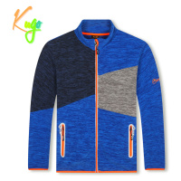 Chlapecká flísová mikina - KUGO FM8786, modrá / oranžové zipy Barva: Modrá