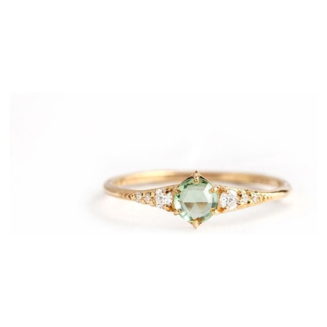 Éternelle Stříbrný prsten se zeleným zirkonem - stříbro 925/1000 P1029/54 Zlatá