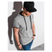 Buďchlap Trendové šedo-melírované tričko s kapucí S1376