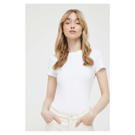Tričko Abercrombie & Fitch bílá barva