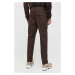 Bavlněné kalhoty Abercrombie & Fitch hnědá barva, jednoduché