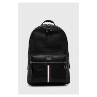 Kožený batoh Tommy Hilfiger pánský, černá barva, velký, hladký, AM0AM12293