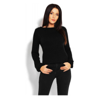 Černý svetr s nafukovacím rukávem pro dámy