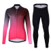 HOLOKOLO Cyklistický zimní dres a kalhoty - DAZZLE LADY WINTER - růžová/černá