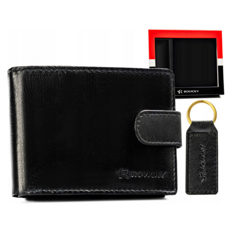 Dárková sada: pánská kožená peněženka a klíčenka Rovicky