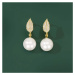JAY Náušnice s perlou a zirkony Paola JAY-0016-5A906 Zlatá Bílá
