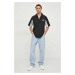 Bavlněná košile Versace Jeans Couture černá barva, regular, 76GAL202 N0132