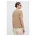 Bavlněné tričko Versace Jeans Couture béžová barva, 76HAHG03 CJ00G