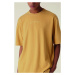 Tričko la martina man t-shirt cotton jersey short sleeve žlutá