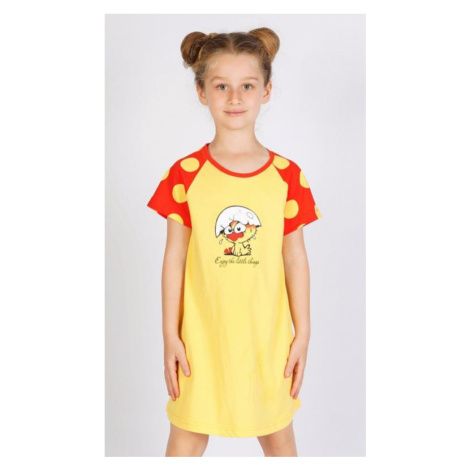 Dětská bavlněná noční košile Vienetta Secret Kuře | červená