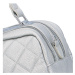 Módní dámská kufříková kabelka s prošíváním Nabass, stříbrná