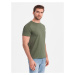 Ombre Clothing Khaki bavlněné tričko V6 TSBS-0146