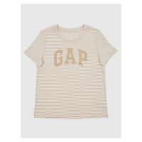 Béžové dámské pruhované tričko Gap