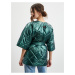 Petrolejová dámská prošívaná lesklá bunda se zavazováním Simpo Cloud