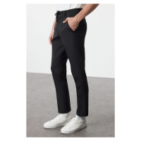 Trendyol Black Slim Fit Waist Tie Detail Elastic Fabric Woven Trousers