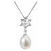 Perlový náhrdelník s řetízkem z pravých říčních perel bílý 22010.1