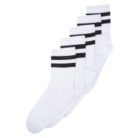 Trendyol 5-Pack White Cotton Striped College-Tennis-Mid-Length Socks