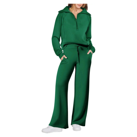 Dámská sportovní souprava – mikina na zip + zvonové kalhoty