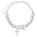 IZMAEL Náhrdelník Choker Cross Stříbrná KP21699