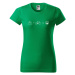 DOBRÝ TRIKO Dámské tričko s potiskem Kolo a hory Barva: Středně zelená