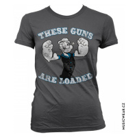 Pepek námořník tričko, These Guns Are Loaded Girly, dámské