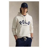 Mikina Polo Ralph Lauren pánská, béžová barva, s kapucí, s potiskem, 710952040