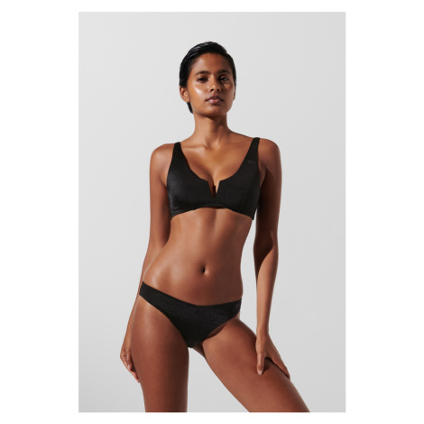 Plavky karl lagerfeld karl dna shiny rib bandeau black