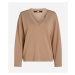 Svetr karl lagerfeld light v-neck knit sweater nomad