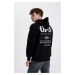 DEFACTO Oversize Wide Pattern Back Printed Hooded Sweatshirt