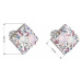 Stříbrné náušnice pecka s krystaly Swarovski růžový kosočtverec 31169.3