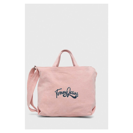 Bavlněná kabelka Tommy Jeans růžová barva Tommy Hilfiger