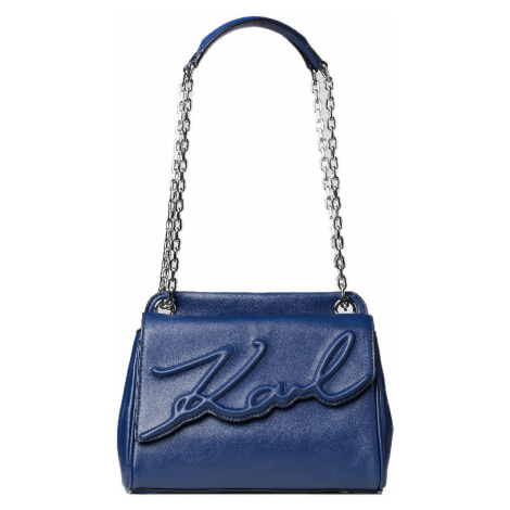 Modrá kožená kabelka - KARL LAGERFELD | Signature
