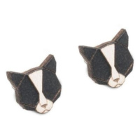 Dřevěné náušnice Black Cat Earrings