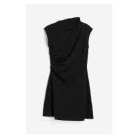 H & M - Řasené šaty - černá