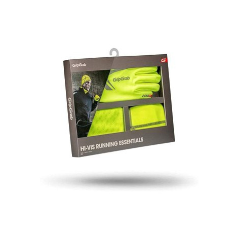 Grip Grab Balení rukavice/šátek a čepice Hi-Vis Running Essentials v dárkovém balení vel.L