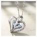 Éternelle Náhrdelník Swarovski Elements True Love modrý - srdíčko NH1012-11140206230401 Světle m