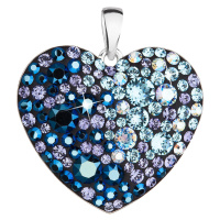 Evolution Group Stříbrný přívěsek s krystaly Swarovski modré srdce 34243.3 blue style