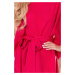 Elegantní šaty NICOLA s opaskem - malinové Tmavě růžová