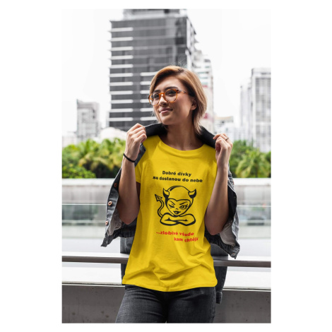 MMO Dámské tričko Zlobivé dívky Barva: Žlutá