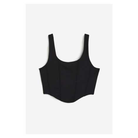 H & M - Sportovní top z materiálu DryMove™ korzetový styl - černá H&M