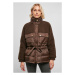 Ladies Sherpa Mix Puffer Jacket - brown