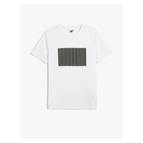 Koton Sports T-Shirt with Printed Crew Neck Short Sleeved