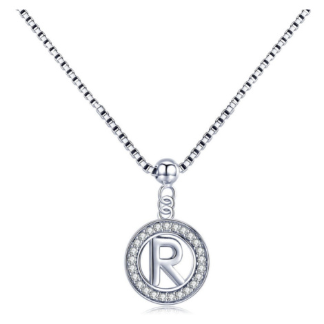 GRACE Silver Jewellery Stříbrný náhrdelník písmeno R - stříbro 925/1000 NH-28-BSP001/R Stříbrná 