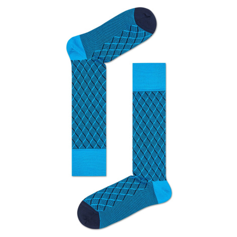 Modré ponožky Happy Socks, vzor Square Optic // kolekce Dressed-S-M