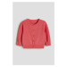 H & M - Propínací svetr z ažurového úpletu - červená